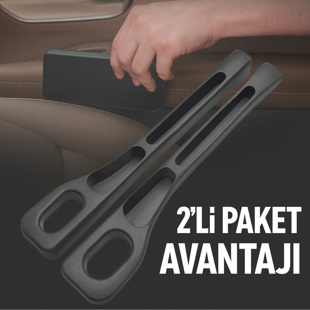 Araç Koltuk Boşluk Düzenleyici ve Doldurucu: Eşya Düşmeyi Önler ve Depolama Alanı Sağlar (2 Adet)