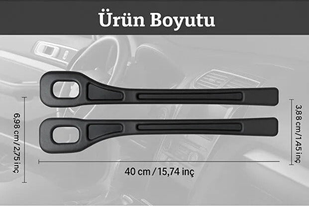 Araç Koltuk Boşluk Düzenleyici ve Doldurucu: Eşya Düşmeyi Önler ve Depolama Alanı Sağlar (2 Adet)
