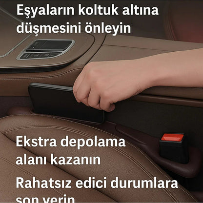 Araç Koltuk Boşluk Düzenleyici ve Doldurucu: Eşya Düşmeyi Önler ve Depolama Alanı Sağlar (2 Adet)